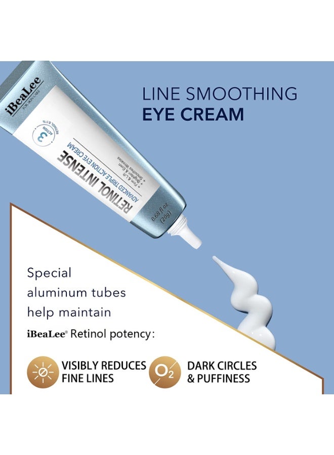 iBealee 2-PACKS Retinol Intense Advanced Triple Action Eye Cream｜Deeply Nourish and Repair the Skin Around the Eyes 20g*2 - Image 3